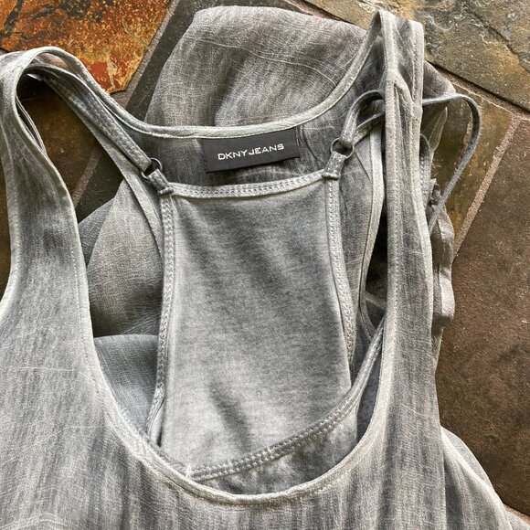 Unique Runway DKNY Summer Dress, M, Distressed Shades of Gray - Picture 7 of 8